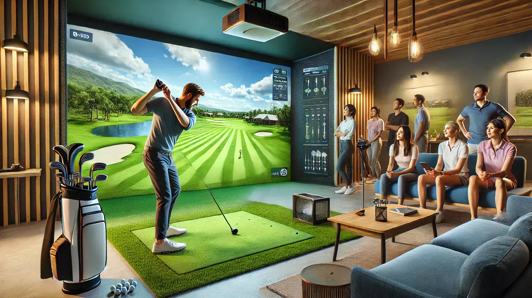 golf simulator for home tournament angle shot