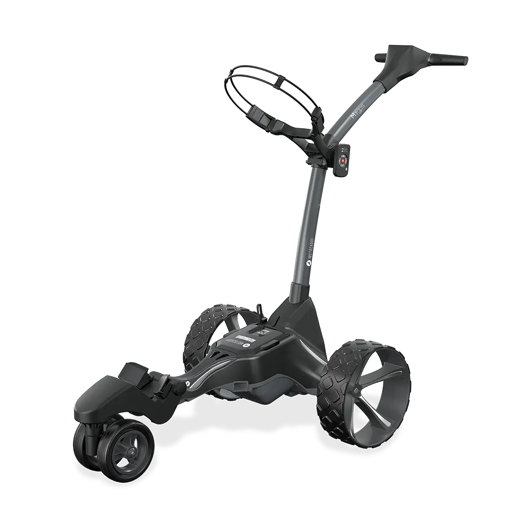 electric golf push cart side angle
