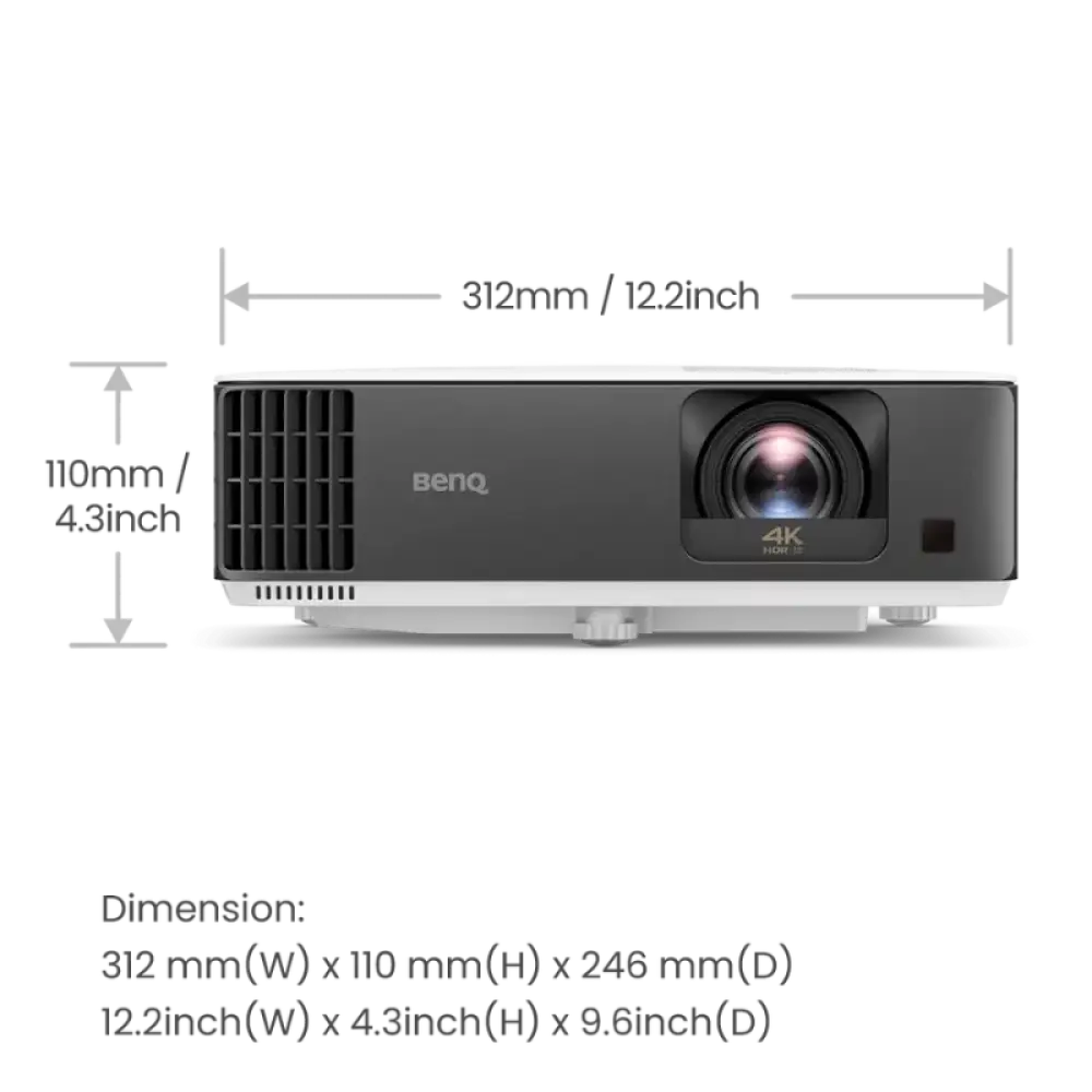 projector for golf simulator front dimensions