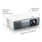 BenQ golf projector front view dimensions
