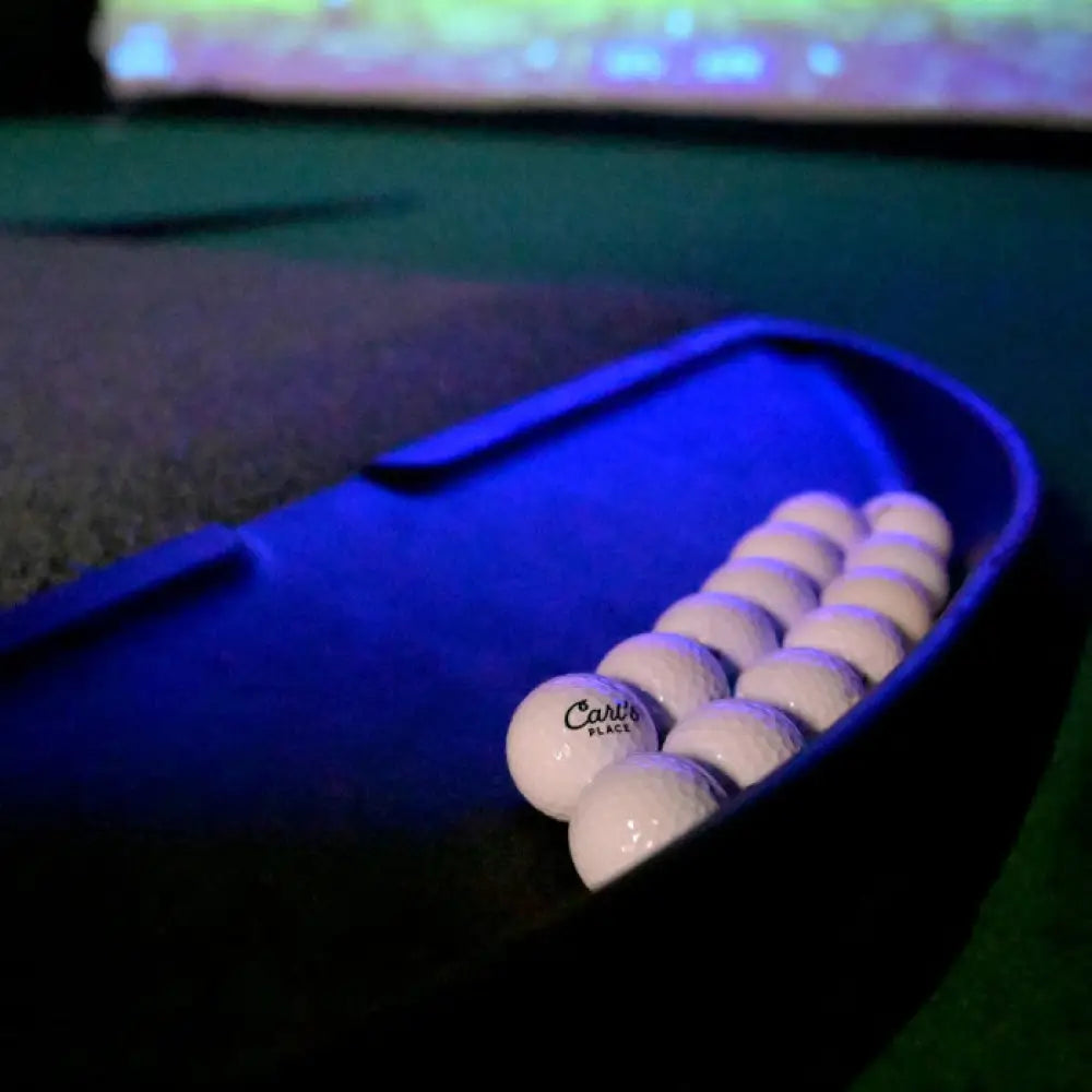 golf mat ball tray with balls low shot