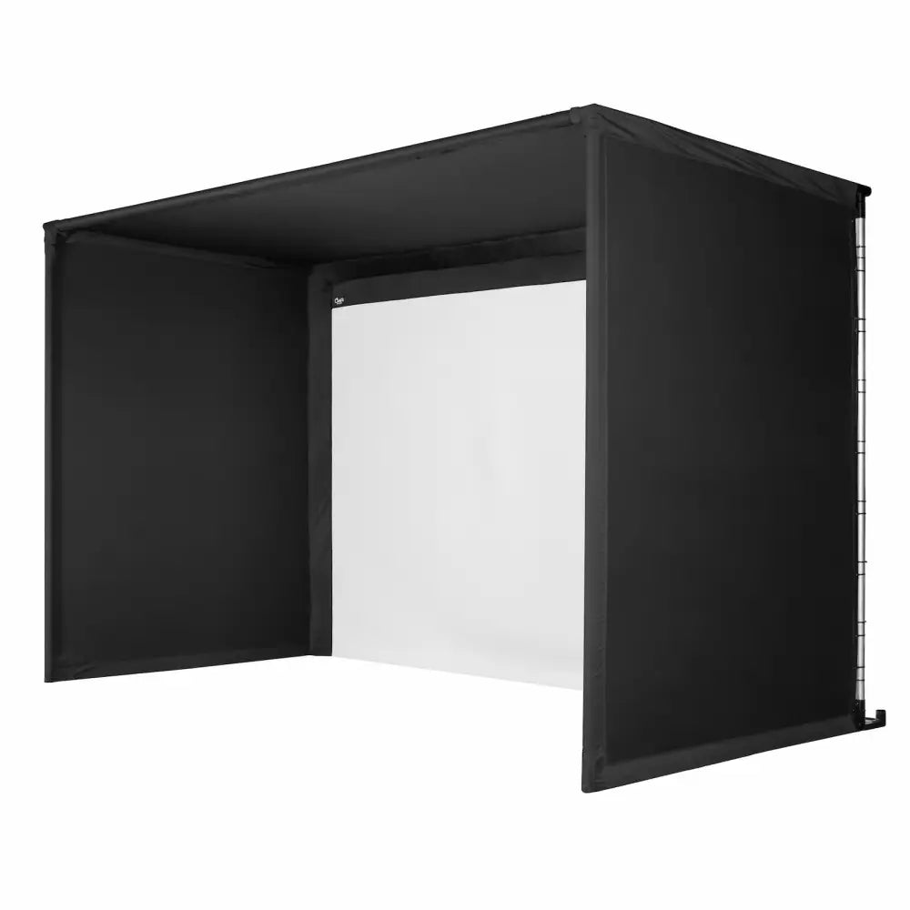 home golf simulator enclosure side angle white background