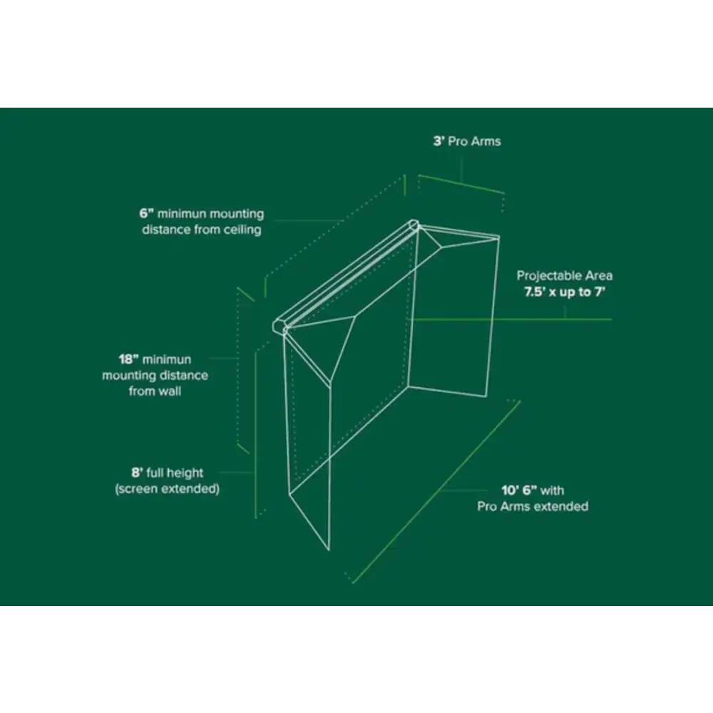 HomeCourse® Retractable Pro 180 Golf Screen dimensions