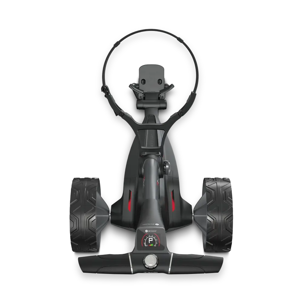 motorized golf push cart top view of handle