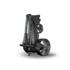 motorised golf caddy folded upright view