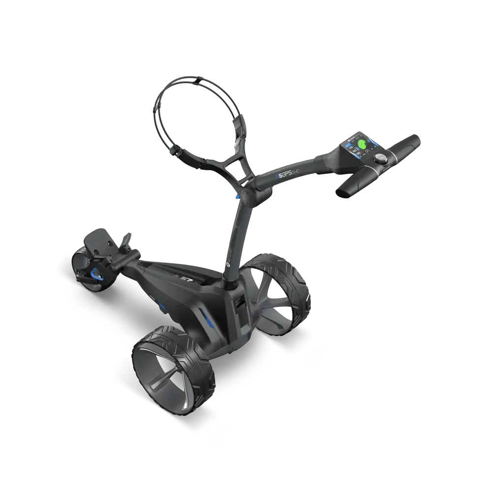 remote golf caddy top view full setup