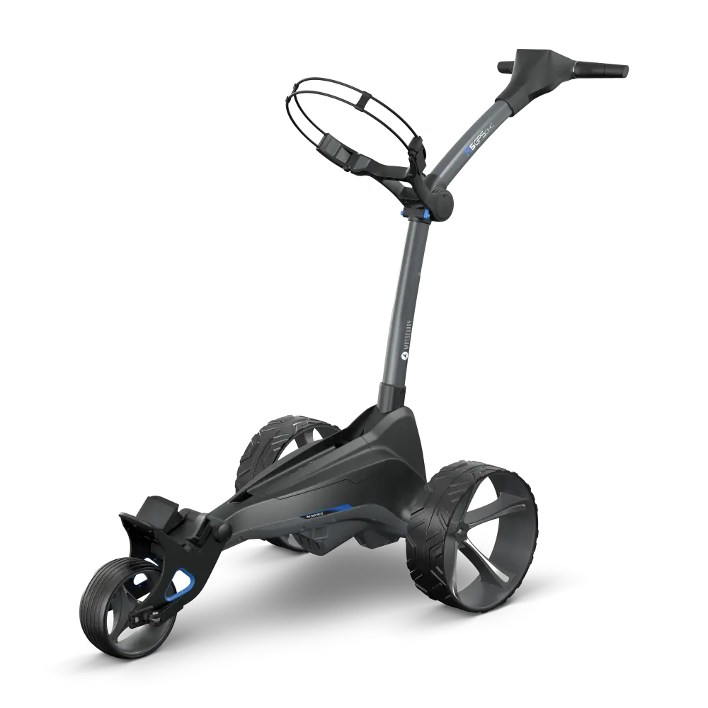top rated electric golf caddy setup side angle