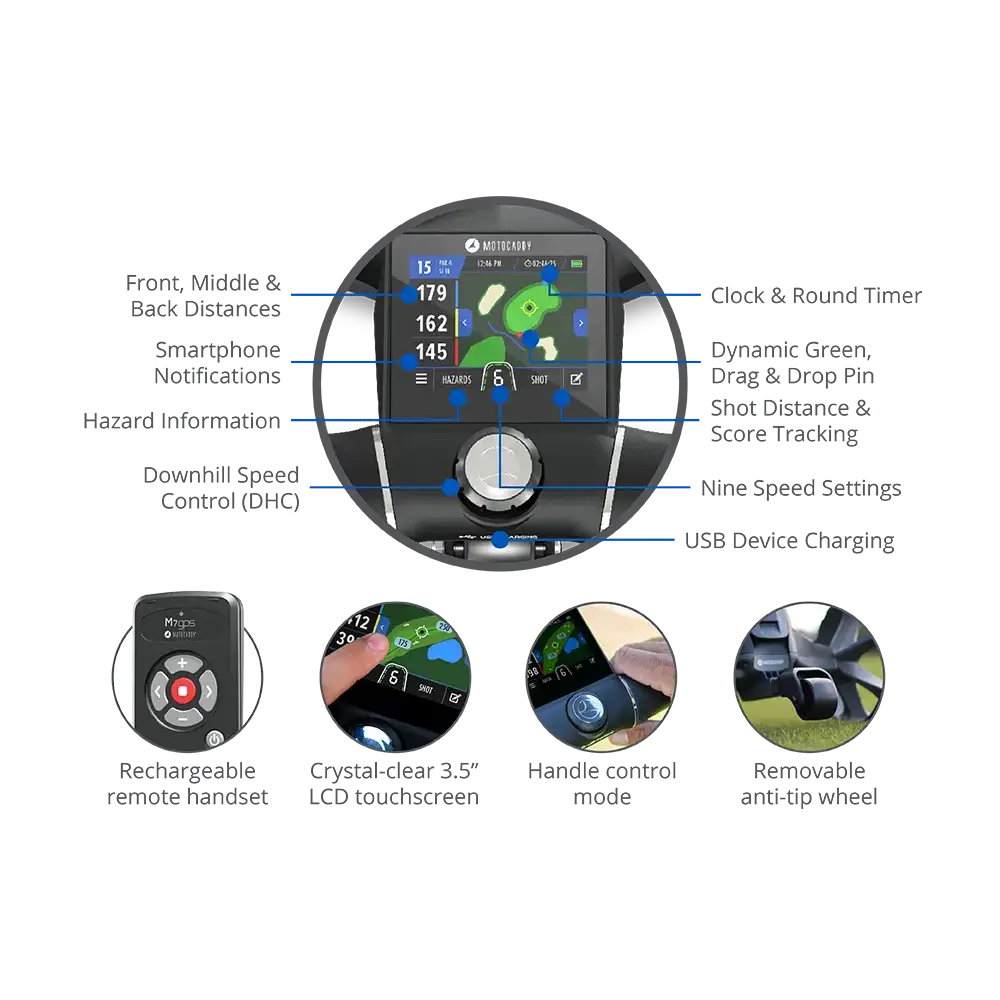 golf caddy remote control with explanation of features