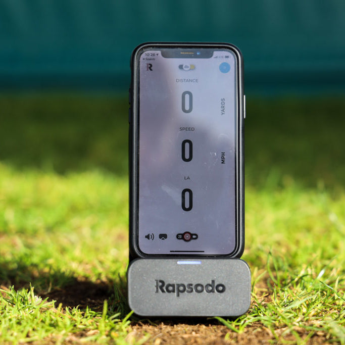 portable golf simulator on grass