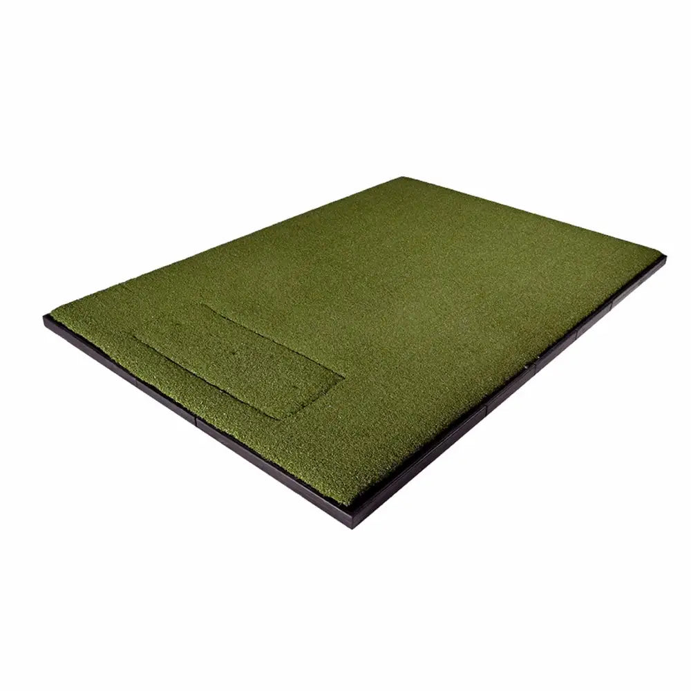 golf simulator bundle mat with base side angle white background