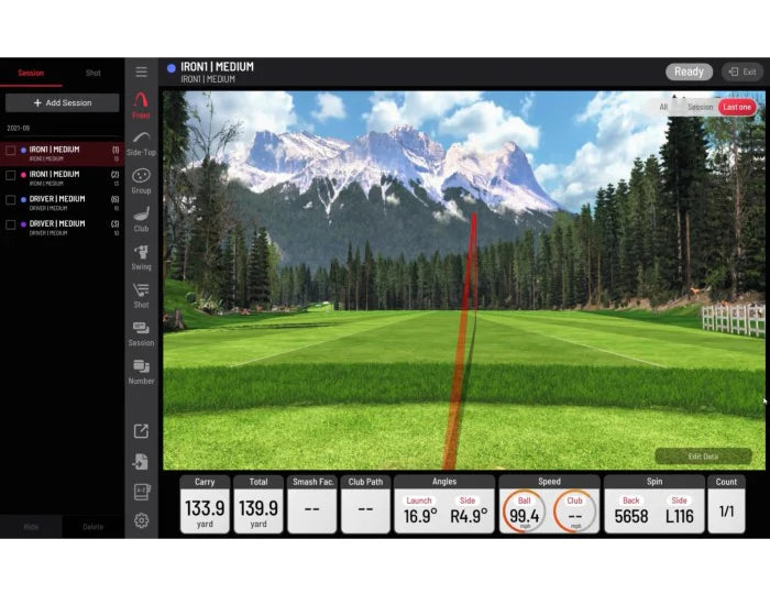 golf simulator software ball flight shot
