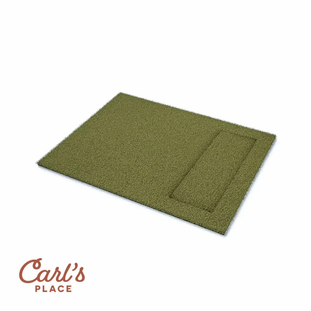 golf simulator mat white background side angle