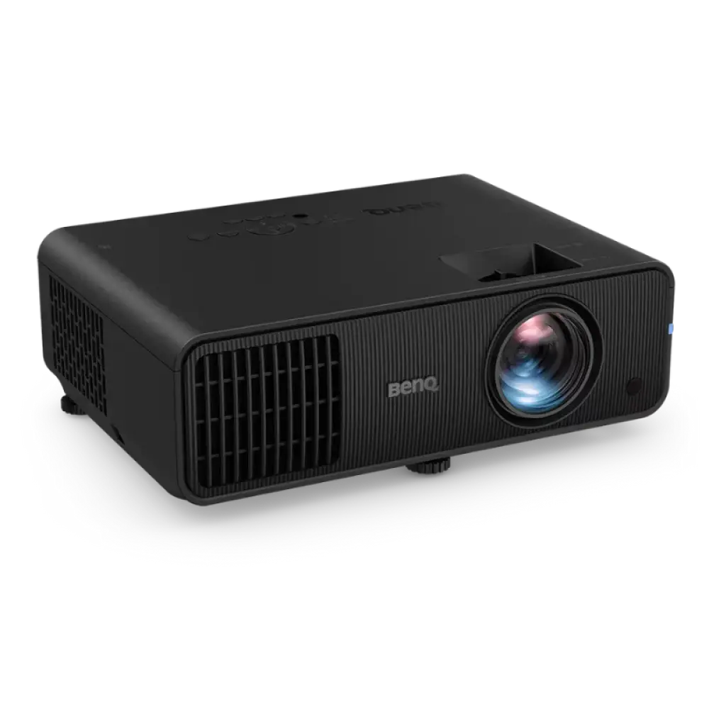 good projector for golf simulator in black side angle