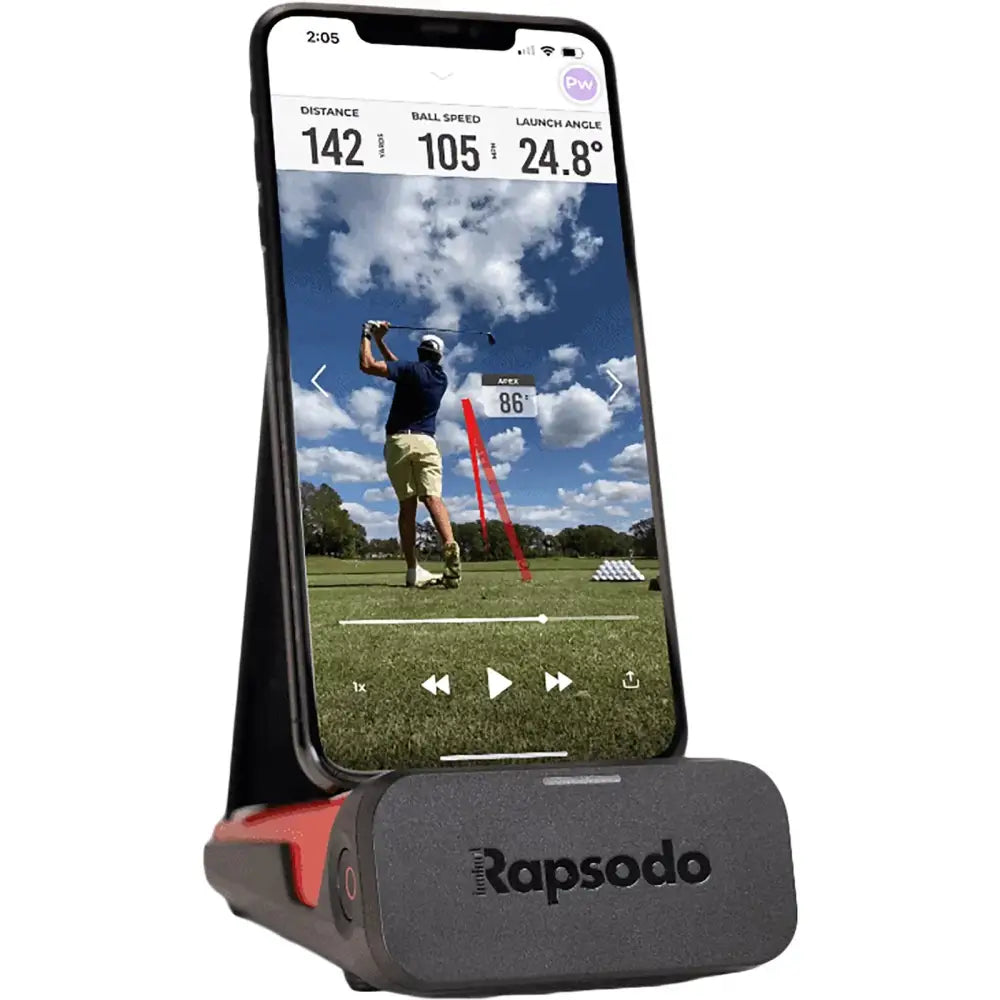 rapsodo golf shot with golfer on phone